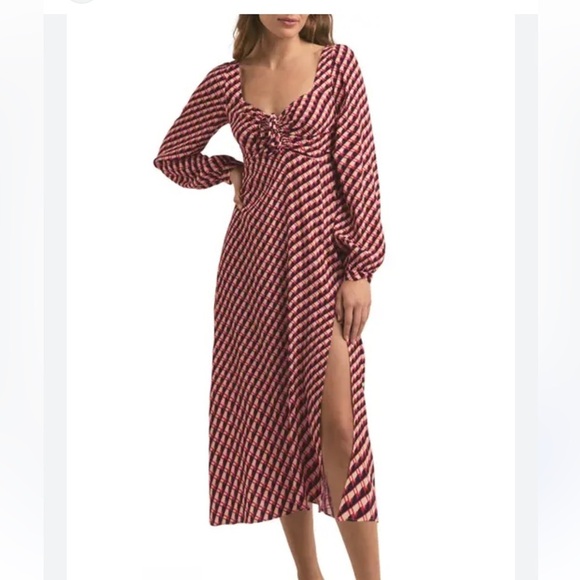 Favorite Daugh Vineyard Geometric Print Long-Sleeve Midi-Dress